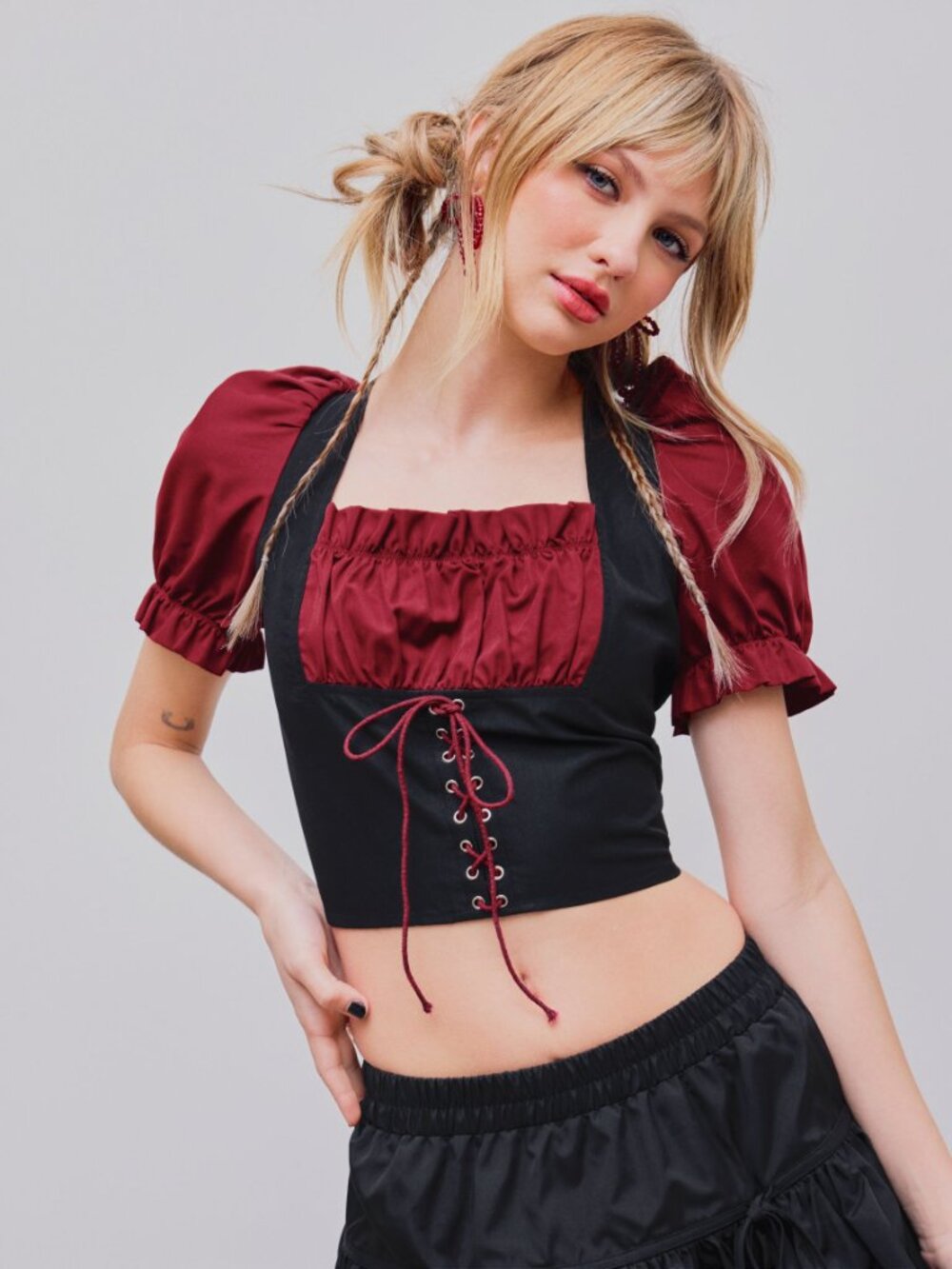 BRAND NEW Cider Corset-style Lace Up Front Blouse, Size XL